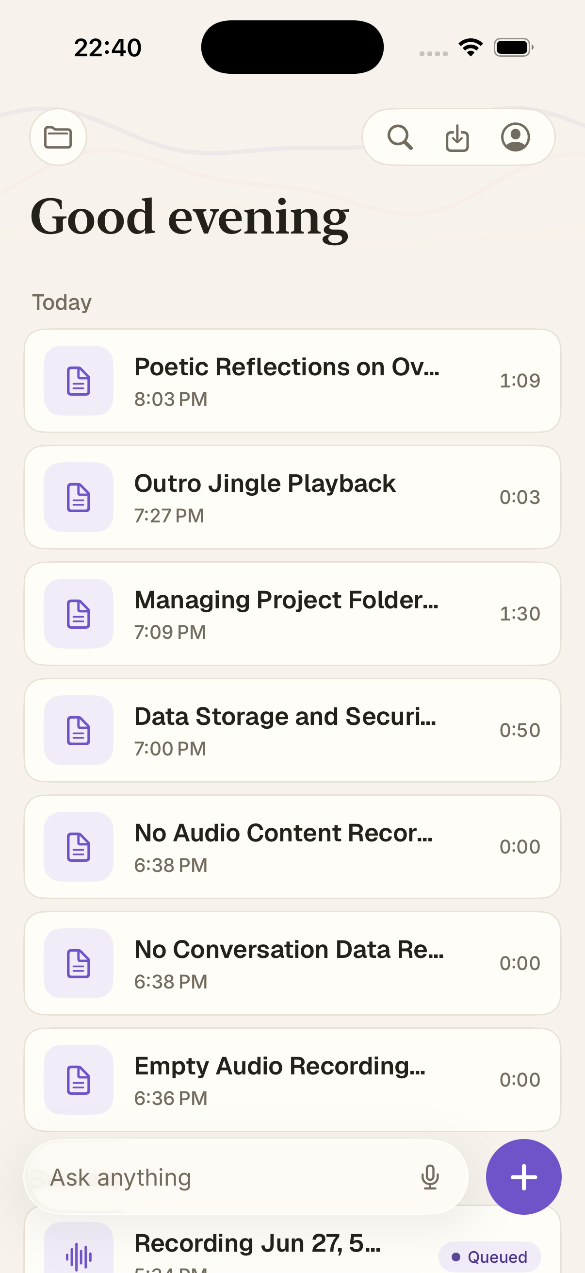 Canto — every recording, titled and dated